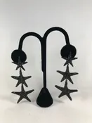 Triple Dangling Crystal Star Earrings