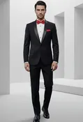 1 Button Shawl Lapel Slim Fit Black Tuxedo FFTX1SS-4030
