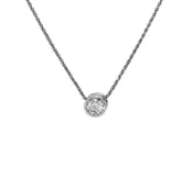 14k White Gold Diamond Bezel Pendant — Croft & Stern Jewelry Designs