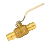 Ball Valve-  3/4"- PEX Barbed- Full Port- 400 PSI- Brass.