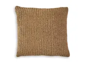 22-Inch Tan Handwoven Paper Raffia Pillows — Set of 4