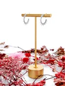 14K Gold Dipped Textured Post Hoop Earrings