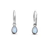 💧 Blue Shell Water Drop Hoops – 925 Sterling Silver Ocean Charm Earrings