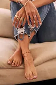 14k Solid Gold Mandala Anklet