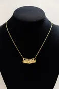 18K Gold Mouawad Arabic Calligraphy Pendant Necklace – Diamond Accents