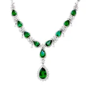 18KW Emerald Diamond Necklace