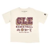 CLE Basketball Varsity Icons - Women's Boxy Crop Crew T-Shirt