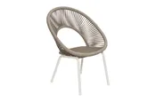 Archipelago Ionian Dining Chair – Coconut White Frame / Cardamom Taupe Weave (Set of 2)