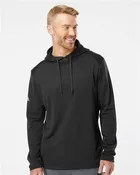 Adidas - Textured Mixed Media Hooded Sweatshirt
