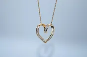 10K Y/G Diamond Heart Necklace