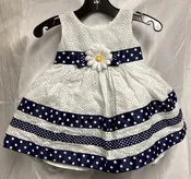 Blueberi Boulevard Dress Size 3-6 Months White (Previously Owned- Like New Condition)
