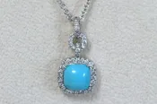Turquoise and diamond pendant — Y2K Jewelers | Engagement ring and luxury gemstone jeweler