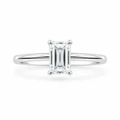 1.00CTW Emerald Lab Grown Diamond 14KT Engagement Ring