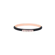 14K Rose Gold Black Enamel Diamond Band Ring