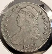 1821 Capped Bust Half Dollar, O-101a  R.1. Nice VF+  (19690)