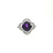Amethyst & Diamond Ring