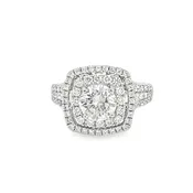 1.10 Carat Round Diamond Double Halo Engagement Ring