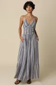 Jayda Striped Beaded Maxi Dress: Multi / Contemporary
