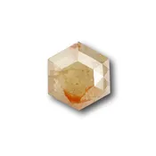 0.96ct | Rustic Reddish Yellow Hexagon Shape Rose Cut Diamond