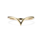 14K Yellow Gold Chevron Band