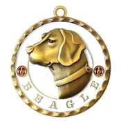 Beagle Dog Id Tag Antique Gold Finish