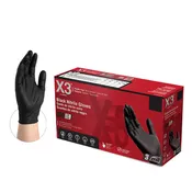 Ammex BX3 Black Nitrile Gloves