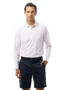 MEN'S SOLAIR COOL LONG SLEEVE POLO. WHITE. RED DOT. 900841A