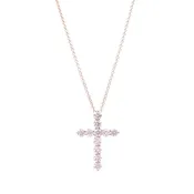 14K ROSE GOLD DIAMOND CROSS PENDANT 0.94CTW
