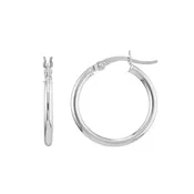 10K White Gold 20Mm Small Hoop Earrings