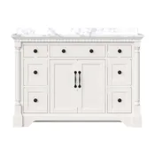 Acro 48″ Freestanding Single Vanity Cabinets with Arch Feet – White