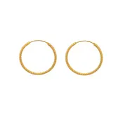 16mm diameter 22K yellow gold classic hoop earrings for women with elegant shine