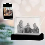 3D Crystal Large Ultra Rectangle Landscape Photo - Engraving & Light Base Options