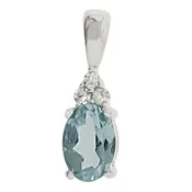 10K Birthstone Pendant – Aqua – March