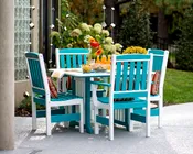 43” Sq. Dining Poly Table and (4) English Garden Arm Chair