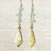 Apatite Hammered Earrings