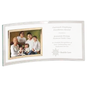 12"x5.5" Jade Glass Crescent with 5"x3.5" Picture Frame