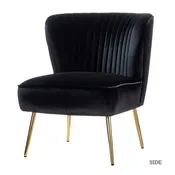 Black Velvet Slipper Chair — Diehl Event Rentals