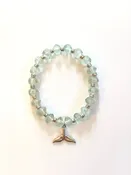 Aqua Seaglass Whale’s Tail Charm Stretch