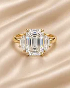 Emerald Three-Stone Diamond Ring