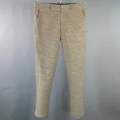 45rpm Size 34 Cream Blue Stripe Cotton Straight Casual Pants