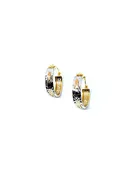 Tri-gold Diamond Hoop Earrings