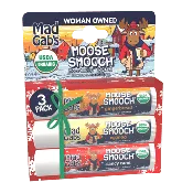 3pk Moose Smooch Holiday Lip Balm Assorted Pack-Candy Cane, Gingerbread, Eggnog