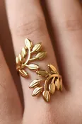 18K Gold Plated Waterproof Stainless Steel Ring - 7880
