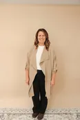 ALIANA REG/CURVY 3/4 SLEEVE WOVEN JACKET