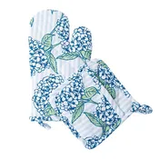 8 OAK LANE | Hydrangea Stem Oven Mitt Set