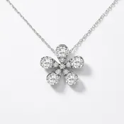 0.50ctw Diamond Floral 14kt White Gold Necklace