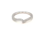 14KT White Gold Curved Diamond Wedding Band — Joe Marche By the Sea