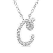 14K 0.05 CTW Diamond 'C' Script Initial Necklace