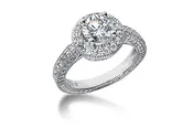 1.07ctw Diamond Three Sided Halo Ring Setting