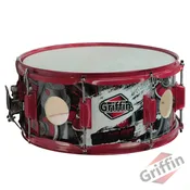 Birch Wood Shell Snare Drum by Griffin 14″ x 6.5″ – Oversize 2.5″ Vents with Custom Graphic Wrap (Limited Edition)